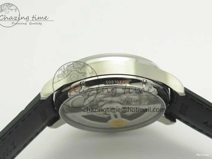 MIROTIME 0426 Upgraded Portuguese Flying Tourbillon SS White Dial 2 Sub Dials on Black Leather Strap 7161